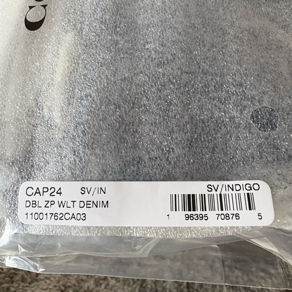 Coach Double Zip Wallet -  Denim/Silver/Indigo - Picture 7 of 11